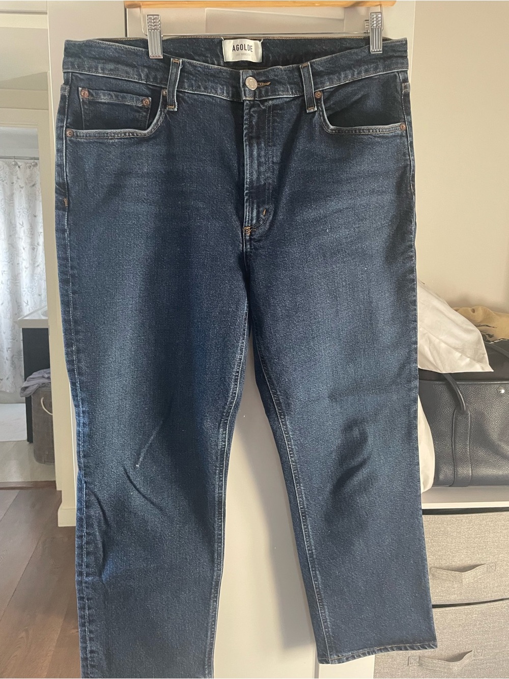 Agolde Women's Dark Indigo Cropped Jeans